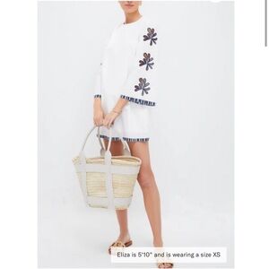 🤍HYACINTH HOUSE White & Blue
Embroidery Atlantic Mini Dress  SIZE S🤍
